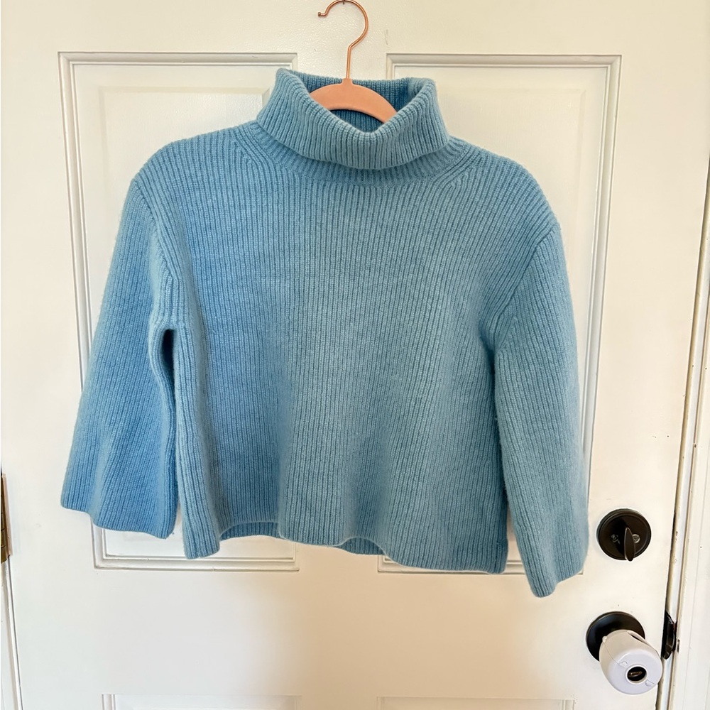 J. Crew Light Blue Turtleneck Sweater cropped